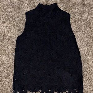 Ann Taylor Navy Lace Sleeveless Top